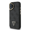 Изображение Guess PU 4G Strass Triangle Logo Stand Camera Frame MagSafe Case for iPhone 16 / Black