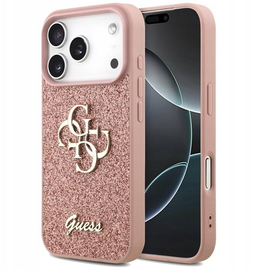 Picture of Guess PU Fixed Glitter 4G Metal Logo Case for Apple iPhone 17 Pro