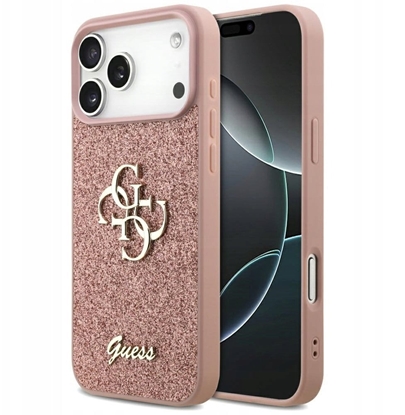 Attēls no Guess PU Fixed Glitter 4G Metal Logo Case for Apple iPhone 17 Pro Max