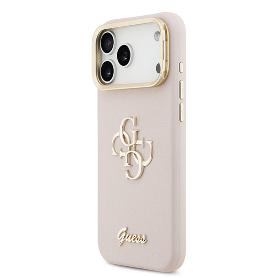 Picture of Guess PU Grained 4G Logo Stand Camera Frame Case for iPhone 17 Pro Max / Pink