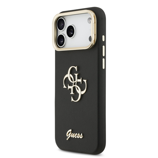 Изображение Guess PU Grained 4G Logo Stand Camera Frame Case for iPhone 17 Pro Max / Black