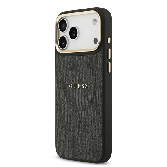 Picture of Guess PU Leather 4G Gold Frame MagSafe Case for Apple iPhone 17 Pro Max