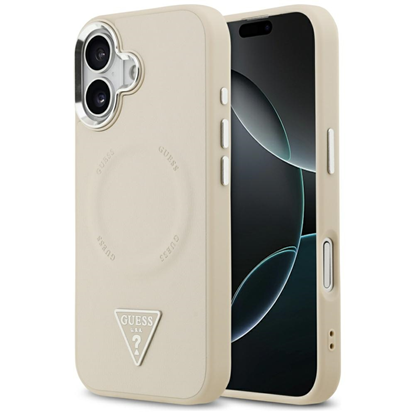 Изображение Guess Triangle Logo MagSafe Case for iPhone 17 Beige