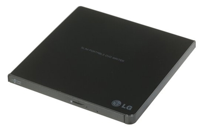 Изображение H.L Data Storage Ultra Slim Portable DVD-Writer GP57EB40 Interface USB 2.0, DVD±R/RW, CD read speed 24 x, CD write speed 24 x, Black, Desktop/Notebook