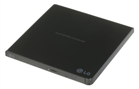 Изображение H.L Data Storage Ultra Slim Portable DVD-Writer GP57EB40 Interface USB 2.0, DVD±R/RW, CD read speed 24 x, CD write speed 24 x, Black, Desktop/Notebook