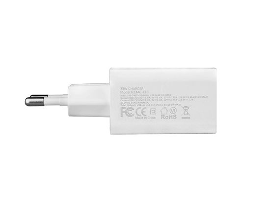 Picture of H33AC-E10 33W Travel Charger Dual USB-A + USB-C Wh