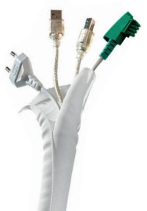 Picture of HAGOR KSS-Rolle 25 Meter Weiss - 19mm Kabelsocke selbstschliessend Rolle 25m Laenge Weite 19mm aus elastischem Polyester