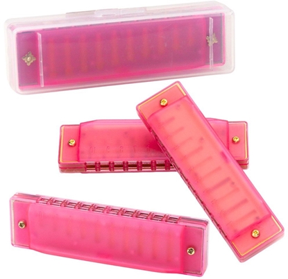 Attēls no Harmonijka Ustna 10-Otworowa Dla Dzieci Pocztkujcych Etui Róowa LEAN TOYS
