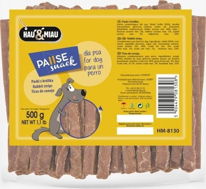 Attēls no Hau&Miau Pausesnack przysmak dla psa, paski z królika 500g