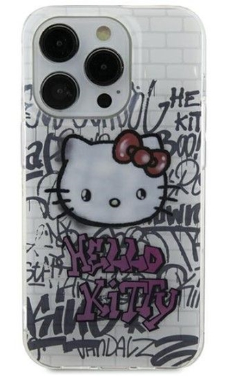 Picture of Hello Kitty Apple iPhone 15 6.1 hardcase IML Kitty On Bricks Graffit White