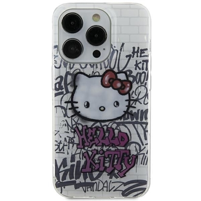 Picture of Hello Kitty Hello Kitty IML Kitty On Bricks Graffiti case for iPhone 15 - white