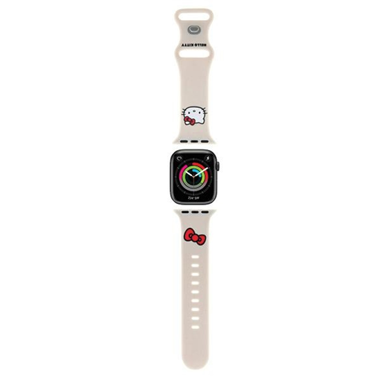 Изображение Hello Kitty Hello Kitty HKAWMSCHBLE Apple Watch Strap 38/40/41mm beige/beige strap Silicone Kitty Head
