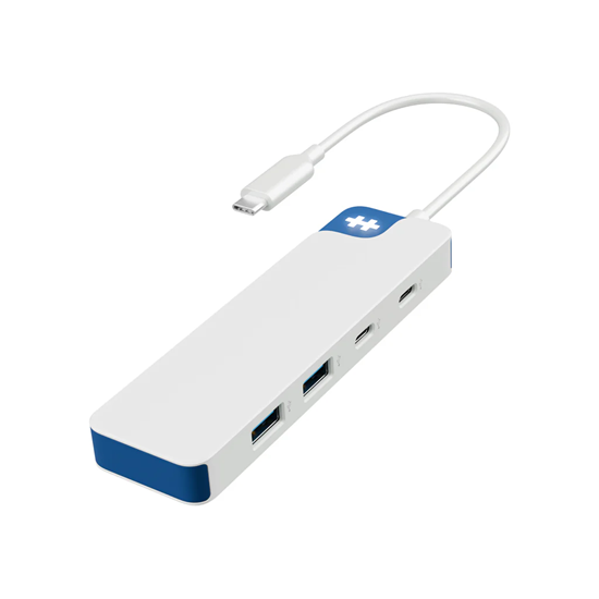 Picture of Hyper HyperDrive Flex 4 Port USB-C Combo Hub, White/Blue | HD5200BUGL