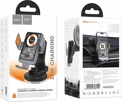 Attēls no Hoco HOCO uchwyt samochodowy indukcyjny do szyby / deski 15W HW8 czarny