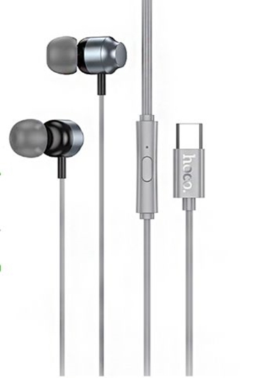 Picture of Hoco M122 Power metal universal digital earphones with microphone Type-C Metal Grey