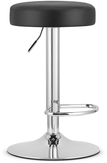 Picture of Hoker kuchenny ROJST czarny ekoskóra regulacja obrotowy chrom do baru