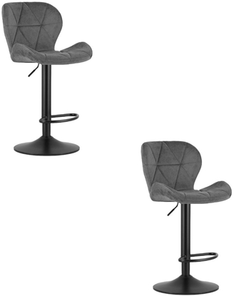 Picture of Hoker WEST - aksamit szary / baza czarna x 2