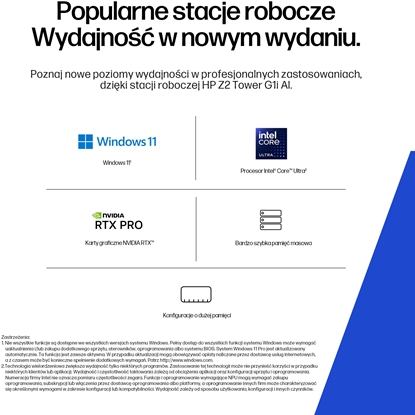 Attēls no HP Z2 G1i Workstation Tower - Ultra 9-285K, 64GB, 1TB SSD, US keyboard, USB Mouse, Win 11 Pro, 3 years
