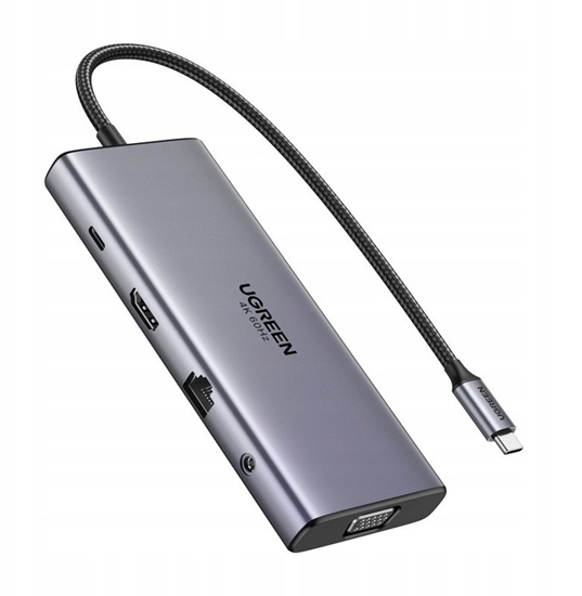 Picture of HUB UGREEN CM639 USB-C / HDMI 4K60 Hz, VGA, 2xUSB-C 3.2 10Gbps, 2xUSB-A, SD/TF, RJ45, AUX 3.5mm, USB-C 100W PD