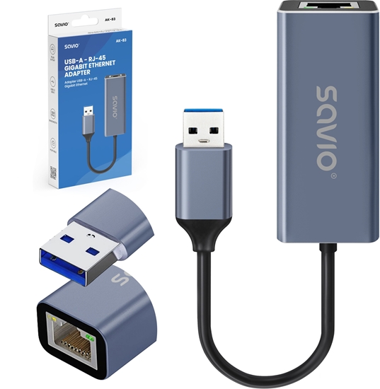Picture of SAVIO AK-83 Adapter USB-A 3.1 GEN 1 do RJ-45 Gigabit Ethernet