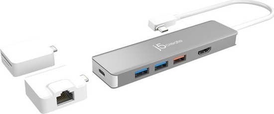 Picture of HUB USB Triton j5create JCD375 huby i koncentratory USB 3.2 Gen 2 (3.1 Gen 2) Type-C 10000 Mbit/s Srebrny, Biay