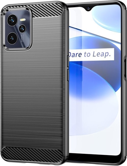 Picture of Hurtel Carbon Case etui Realme C35 elastyczny silikonowy karbonowy pokrowiec czarne