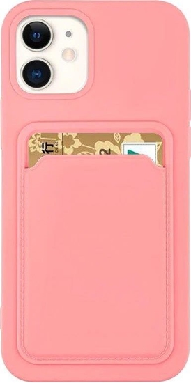 Picture of Hurtel Card Case silikonowe etui portfel z kieszonk na kart dokumenty do Samsung Galaxy A72 4G róowy