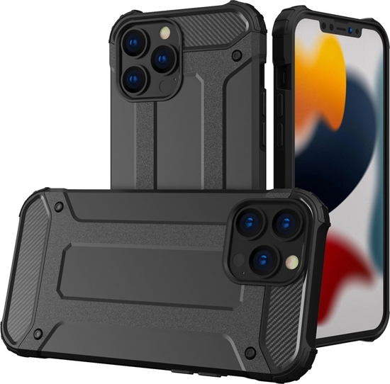 Изображение Hurtel Hybrid Armor pancerne hybrydowe etui pokrowiec iPhone 13 Pro Max czarny