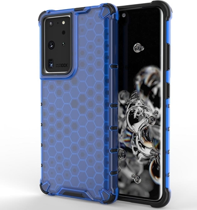 Attēls no Hurtel Honeycomb etui pancerny pokrowiec z elow ramk Samsung Galaxy S22 Ultra niebieski