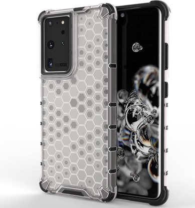 Attēls no Hurtel Honeycomb etui pancerny pokrowiec z elow ramk Samsung Galaxy S22 Ultra przezroczysty