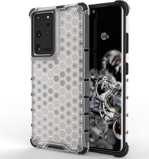 Изображение Hurtel Honeycomb etui pancerny pokrowiec z elow ramk Samsung Galaxy S22 Ultra przezroczysty