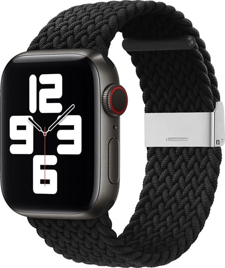 Picture of Hurtel Strap Fabric opaska do Watch 6 / 5 / 4 / 3 / 2 (40mm / 38mm) pleciony materiaowy pasek bransoletka do zegarka czarny (5)