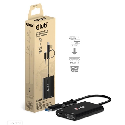 Attēls no I/O ADAPTER USB-C TO HDMI/VGA/CSV-1611 CLUB3D