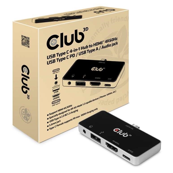 Picture of I/O HUB 4IN1 USB-C TO HDMI/100W CSV-1591 CLUB3D