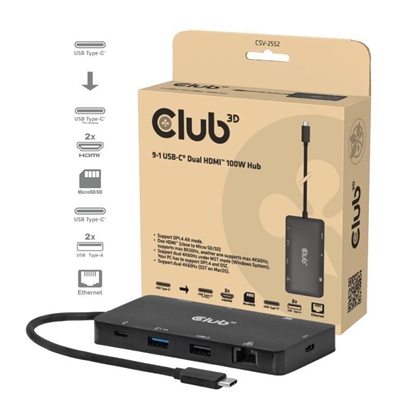Attēls no I/O HUB 9IN1 USB-C/100W CSV-2552 CLUB3D