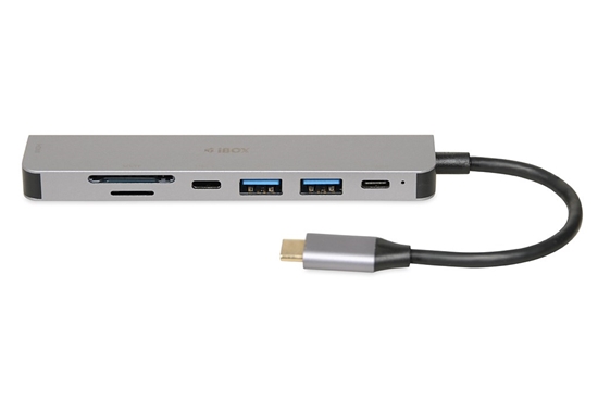 Picture of iBox IUH3SL4K interface hub USB Type-C 5000 Mbit/s Silver