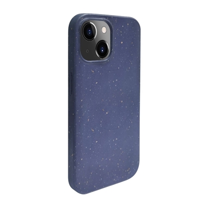 Изображение iLike Apple iPhone 13 Silicone plastic case Eco Print Design Blue