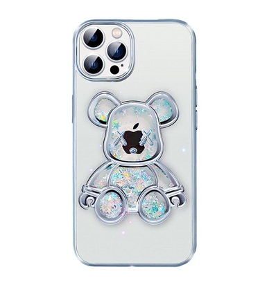 Изображение iLike Apple iPhone 14 Pro Silicone Case Print Desire Bear Silver