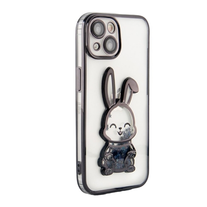 Picture of iLike Apple iPhone 14 Silicone Case Print Desire Rabbit Black
