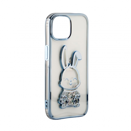 Picture of iLike Apple iPhone 15 Pro Silicone Case Print Desire Rabbit Blue