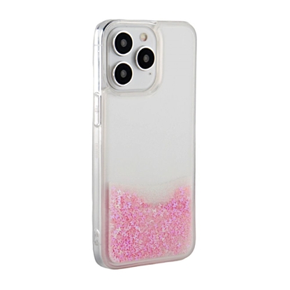 Picture of iLike Apple iPhone 15 Pro Silicone Case Water Glitter Pink