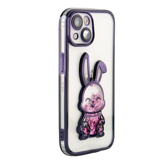 Picture of iLike Apple iPhone 15 Silicone Case Print Desire Rabbit Purple