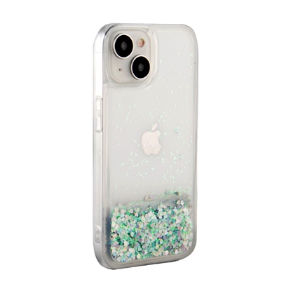 Picture of iLike Apple iPhone 15 Silicone Case Water Glitter Silver