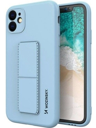 Attēls no iLike Samsung Galaxy A22 5G Kickstand Case Silicone Stand Cover Light Blue