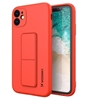 Picture of iLike Samsung Galaxy A22 5G Kickstand Case Silicone Stand Cover Red