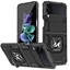 Изображение iLike Samsung Galaxy Z Flip 3 Ring Armor tough hybrid case cover + magnetic holder Black