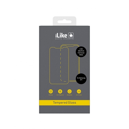 Изображение iLike Samsung Samsung A71 2.5D Silk Print Full Cover Glass