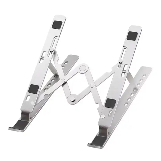 Изображение iLike STM1 Salokāms Metāla paliknis poratīvajam (10-17.3'') & Planšetdatoram Staīvs ar regulējamu leņķi Sudraba