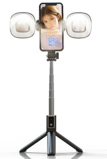 Изображение iLike Universal SELFIE MINI HANDLE BLUETOOTH REMOTE CONTROL LED LAMPS Black