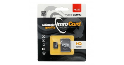 Attēls no Imro atmiņas karte 4GB microSDHC cl. 10 + adapteri